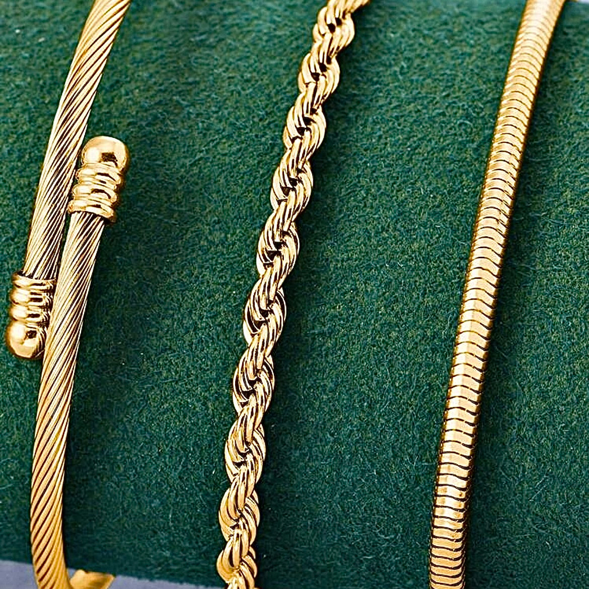 AURUM ELITE – Set de Pulseras Doradas